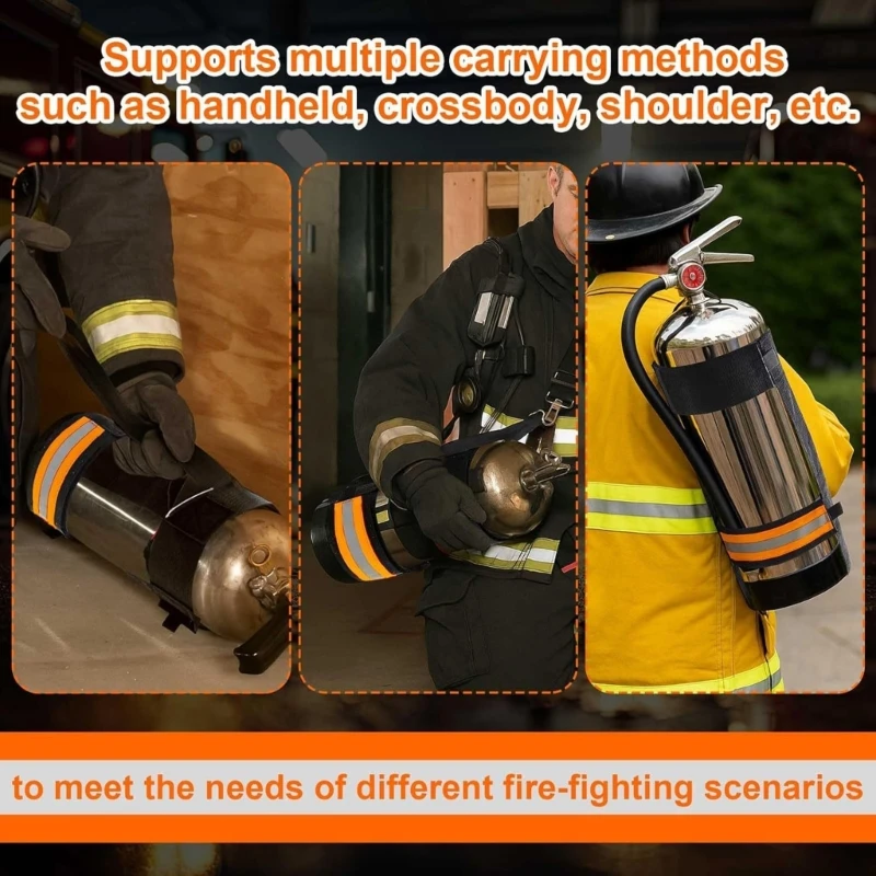 Portable Extinguisher Shoulder Support 2 Pack with Upper and Lower Securing Bands and Adjustable Length for Fire-Response D2RC