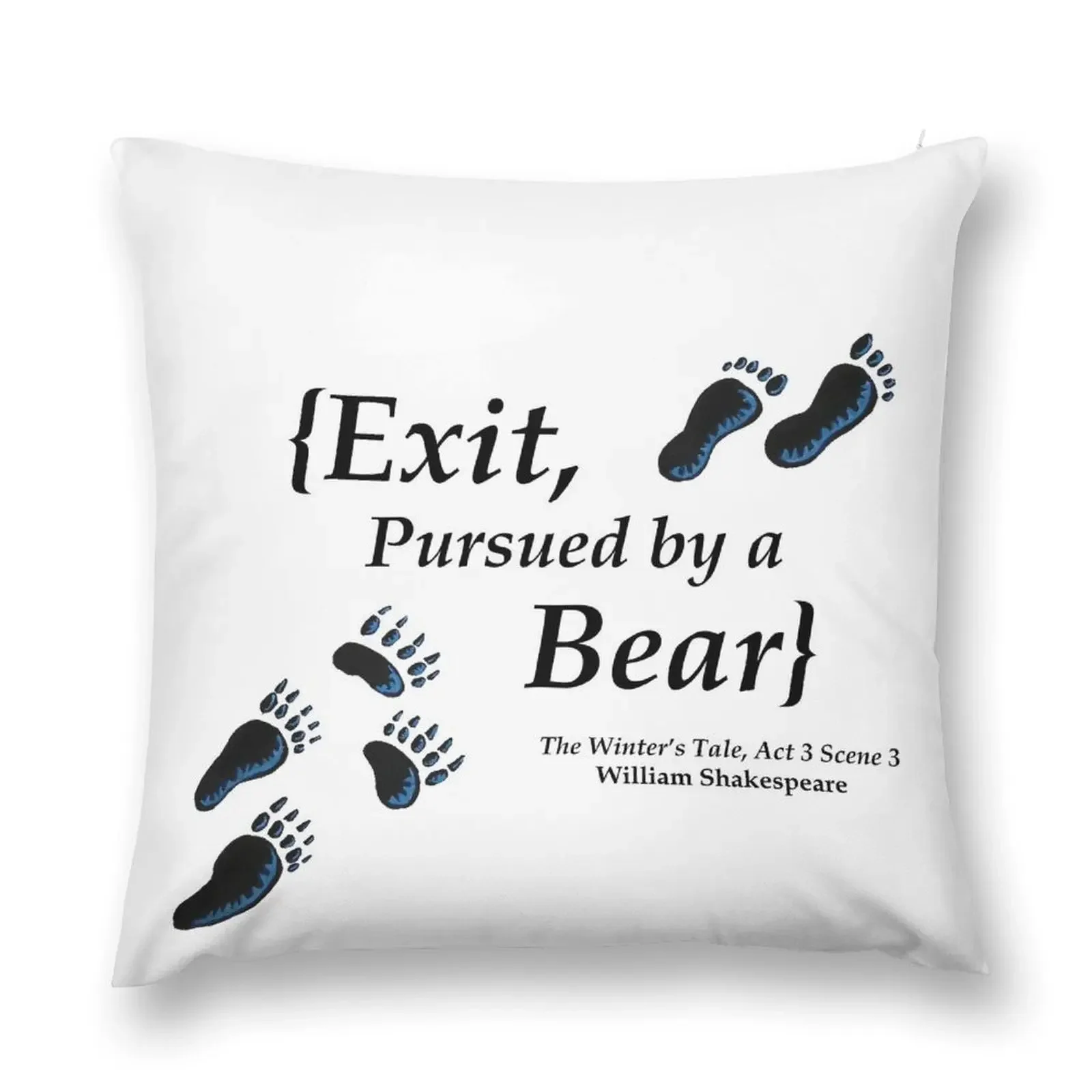 Exit, Pursued by a Bear paw prints Throw Pillow Sofa Pillow Cover autumn pillowcase pillow