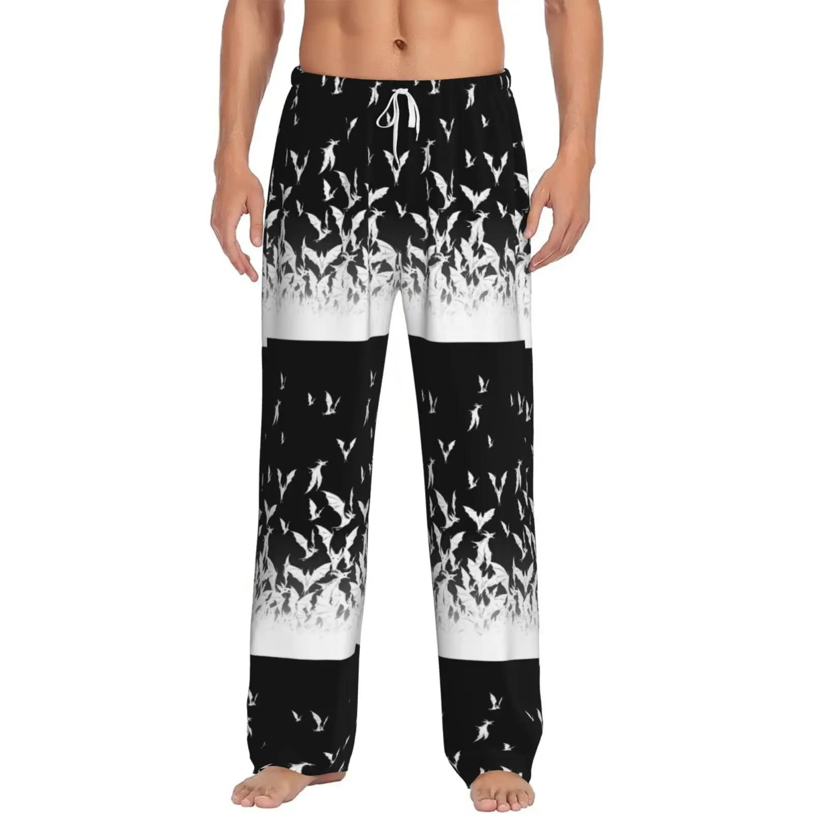 

Мужские пижамные штаны с принтом летучей мыши на Хэллоуин по индивидуальному заказу, удобные и повседневные для всех сезонов