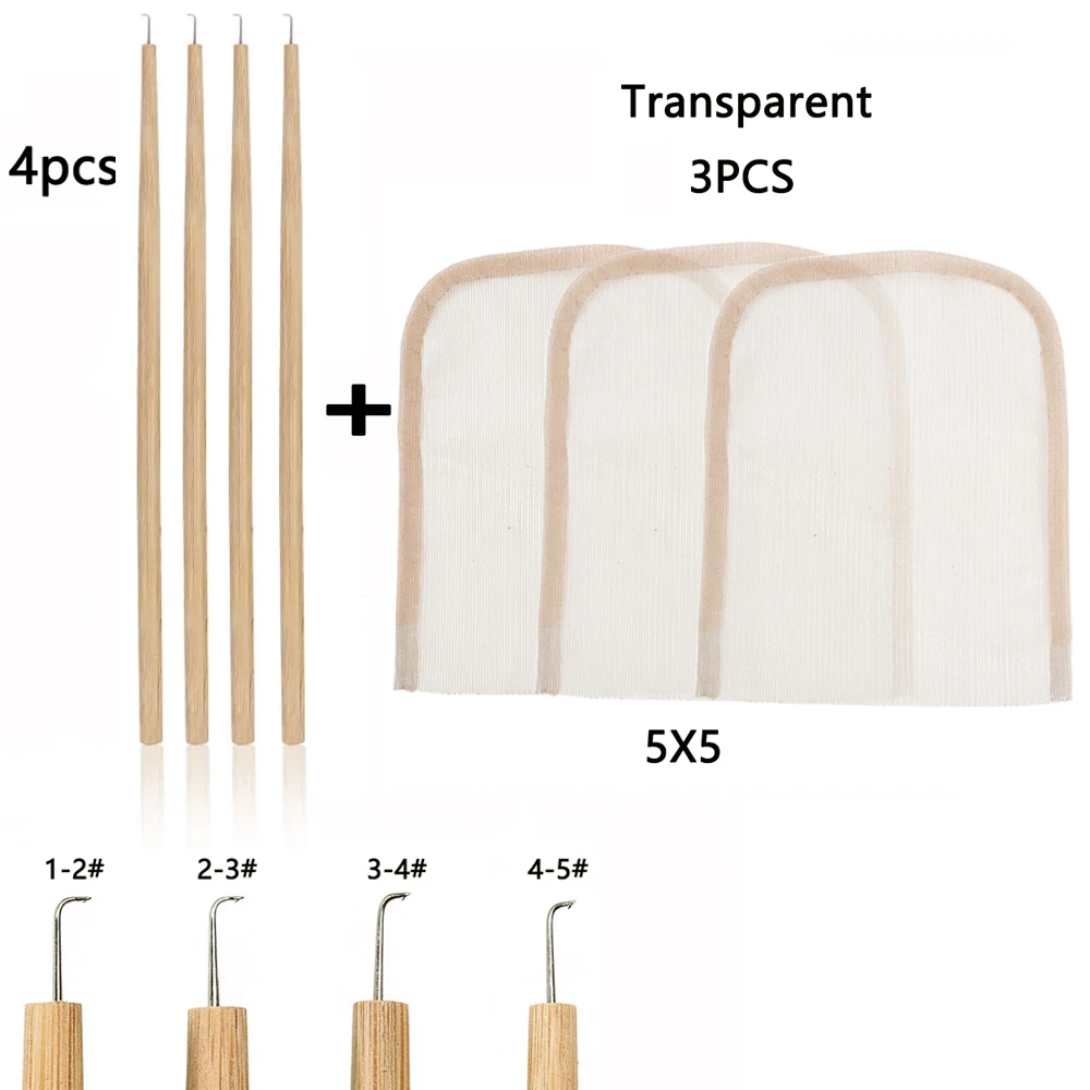 

7pcs Wig Making Kit Including 3pcs Swiss Lace Net Holder with 4pcs Ventilating Needles Wig Kit for Lace Front Wigs for Beginner