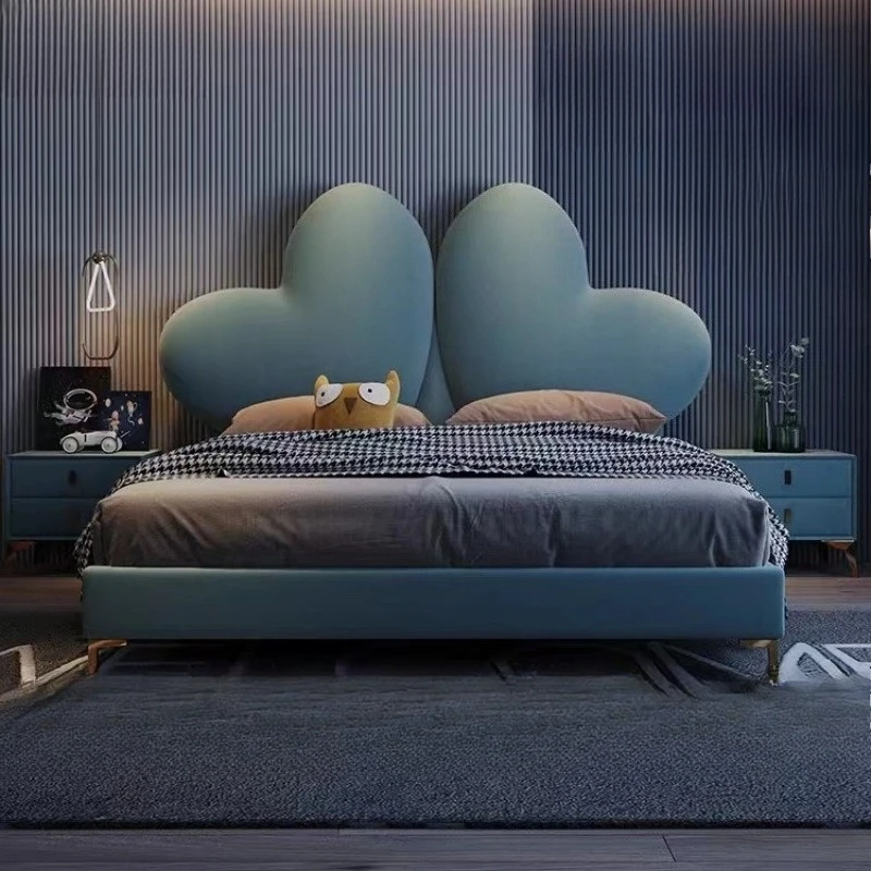 Princess bed light luxury fabric bed, modern simple bedroom creative love bed