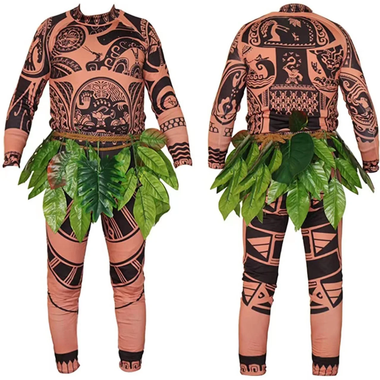 Heißer Verkauf Familie Passenden 3PCS Moana Maui Tattoo T Shirt + Hosen Kostüm Set Halloween Jungen Herren Cosplay kostüm Outfit Sets