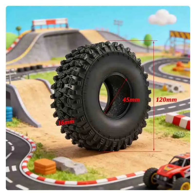 

4PCS 1.9inch 120mm RC Rubber Tire Skin for 1/10 RC Crawler Car Wltoys Traxxas TRX4 Redcat SCX10 AXIAL Rock 4WD TF2 MN78 MN99S