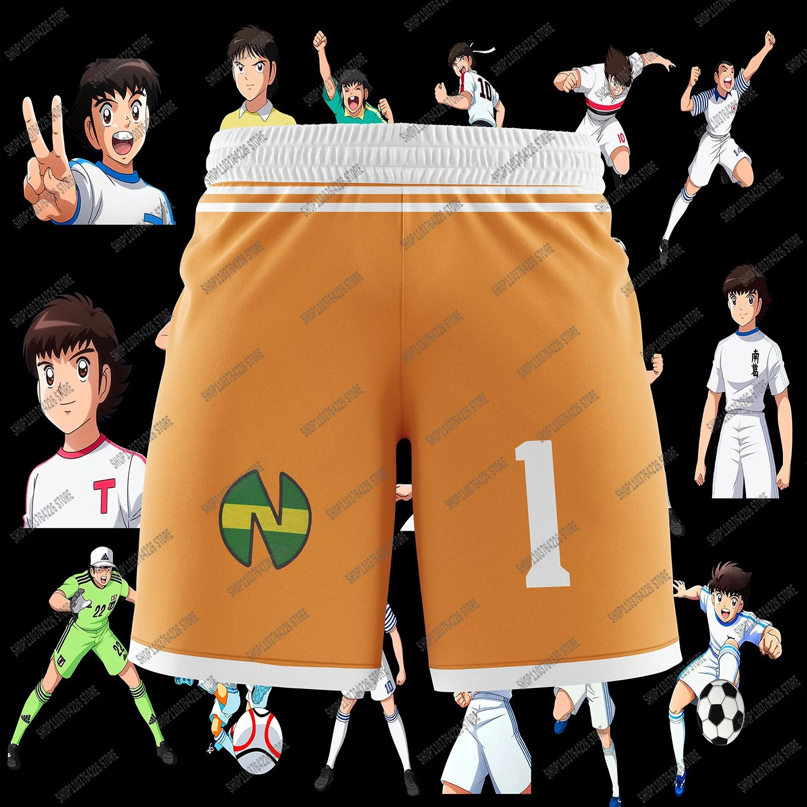 captain Tsubasa School Nansheng Olive And Benji Football Team Uniform Beach Pants Customized High Quality Clothing Customizable