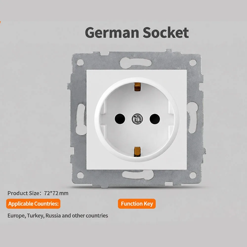 1Pcs 220V 16A 250V Modular Sockets And Switches PC Panel Dual USB Fast Charge Panel Wall Switch RJ45 TV EU French Socket Module