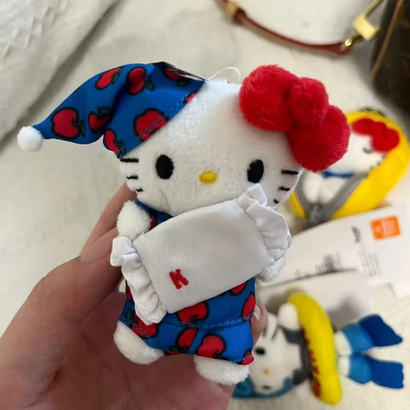 

Новые домашние пижамы Sanrio Hello Kitty, креативные мультяшные плюшевые игрушки, брелок для ключей, пижама шеф-повара Kitty KT, мягкая кукла, рюкзак, подвеска