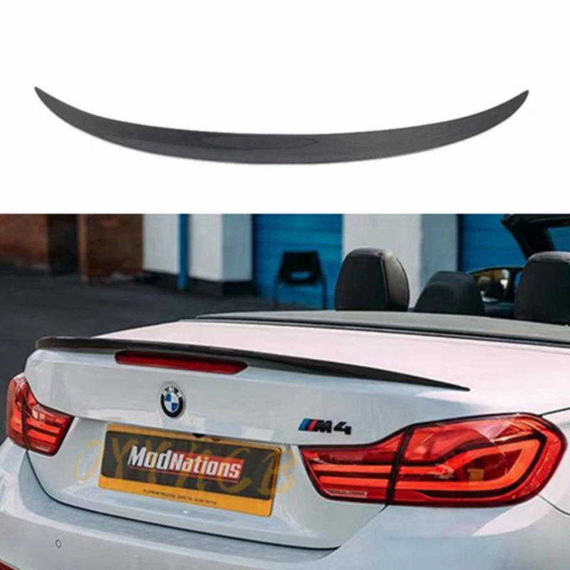 FOR BMW 4 Series F33&M4 F83 Convertible P Style Carbon fiber Rear Spoiler Trunk wing 2013-2020 FRP  Forged carbon