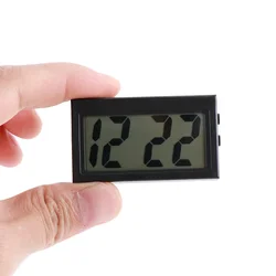 Interior Car Auto Dashboard Desk Digital Clock LCD Screen Self-Adhesive Bracket Plastic Mini Time Without Battery Decorate