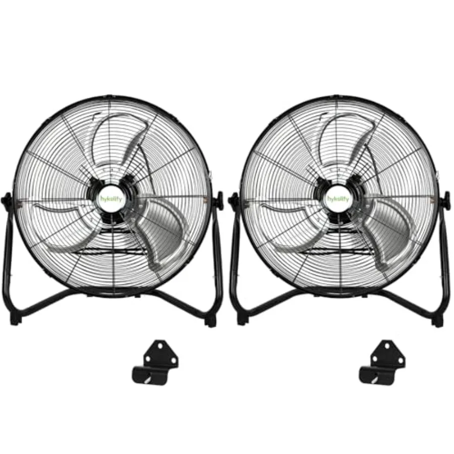 

Commercial warehouse garage workshop 20 high velocity floor fan, metal, black, 3-speed heavy duty with wall-mounting system, 2