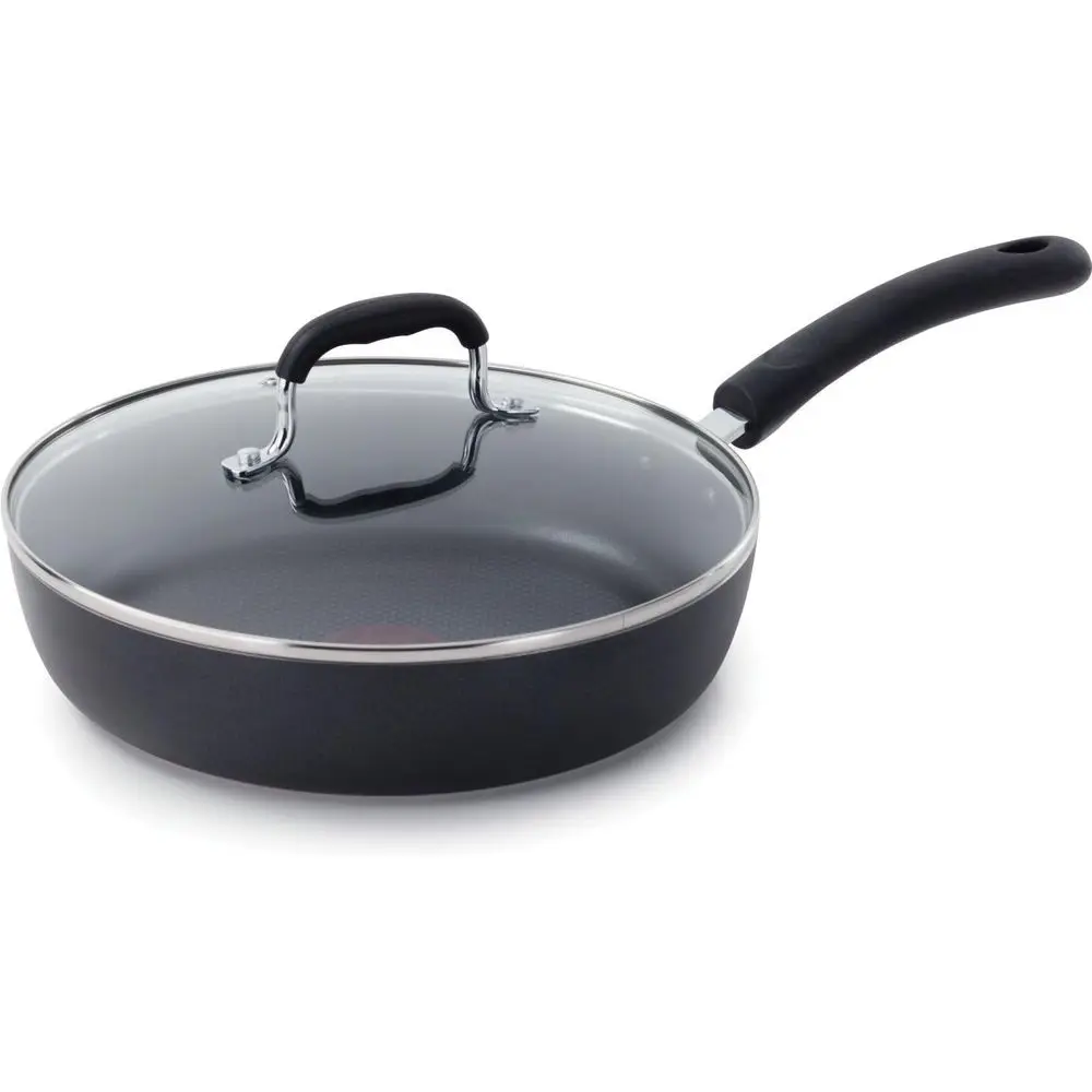 

10 Inch Non Stick Fry Pan with Lid, Induction and Oven Safe, Compatible with All Cooktops, Dishwasher Safe, Black