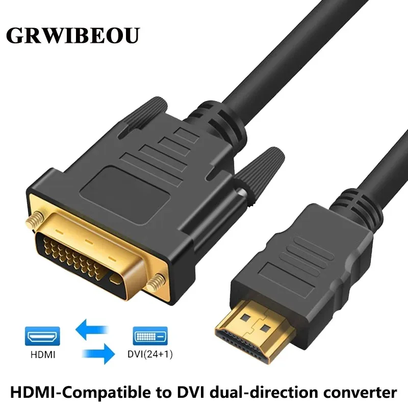 

Bi-Direction HDMI-compatible to DVI Adapter Cable 4K Male 24+1 DVI-D to Male HDMI High Speed Cable For PS4/3 TV BOX DVD XBOX