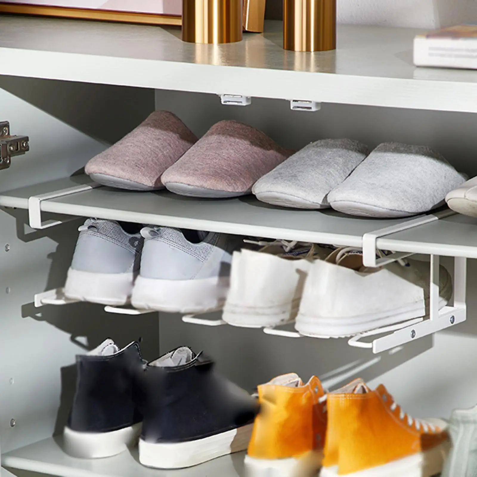 Shoes Rack Sturdy Practical Partition Design Space Saving Shoes Organizer for Hotel Dressing Room Bedroom Dormitory Living Room