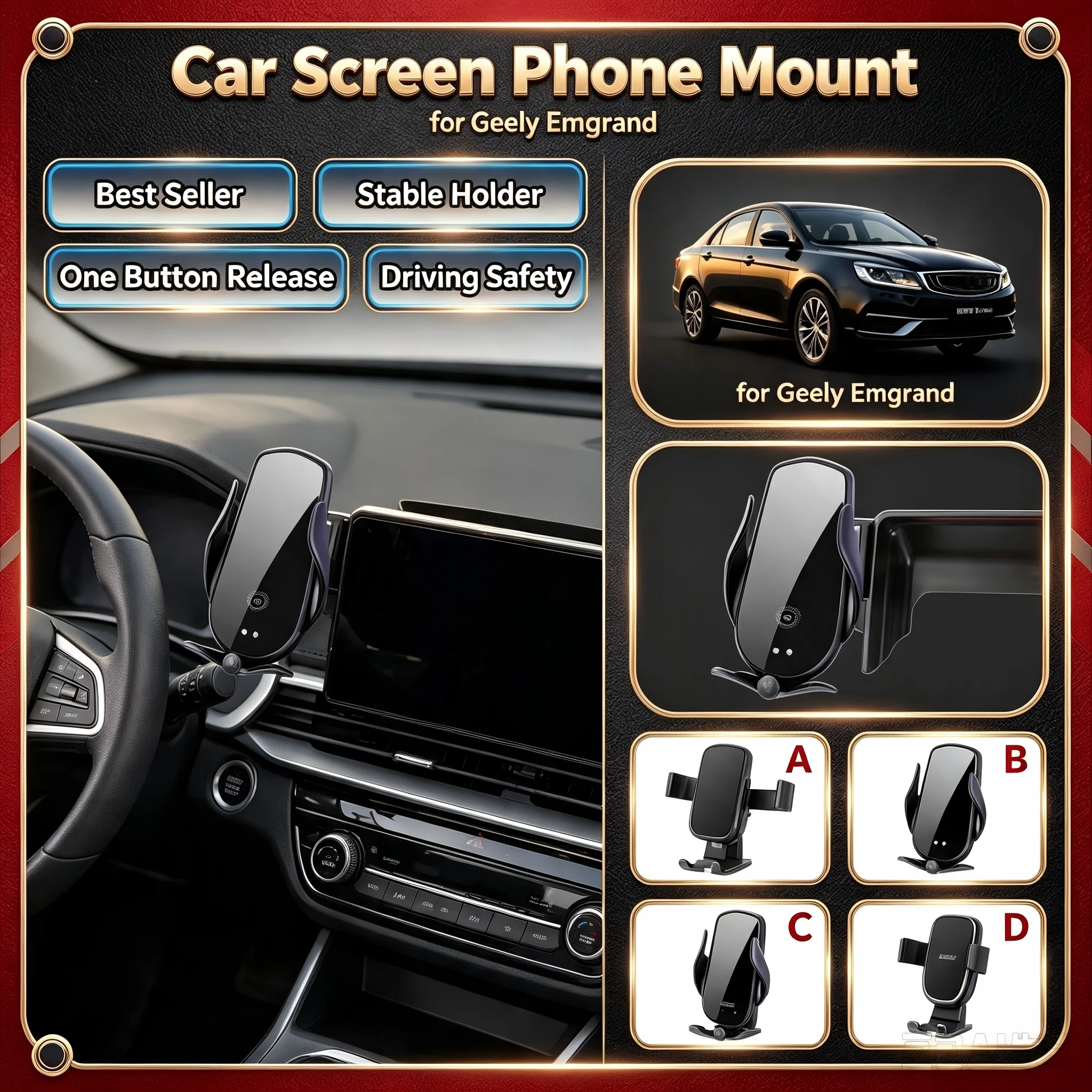 Auto Screen Mobile Phone Holder For Geely Emgrand 10.25-Inch Gravity GPS Navigation Car Interior Bracket