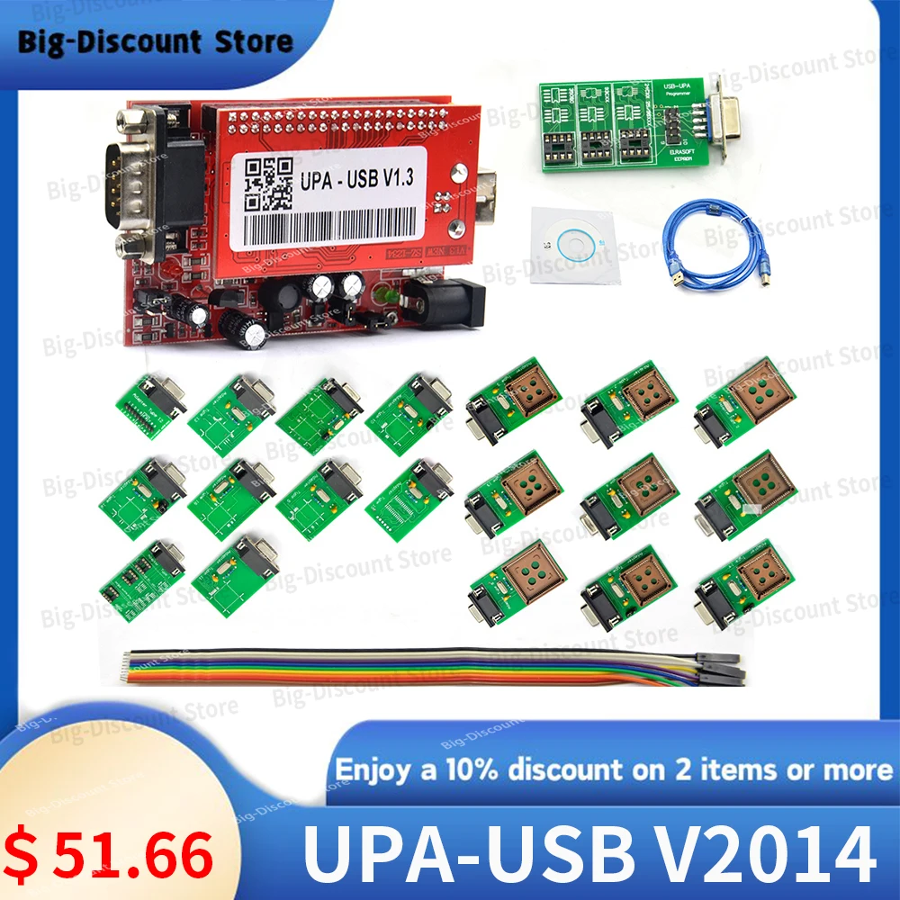 Upa Usb Programmer UPA USB PRO V1.3 SN:050D5A5B ECU Chip Tunning Full Eeprom Adapter with NEC Functions Win 7/ 8/10/11