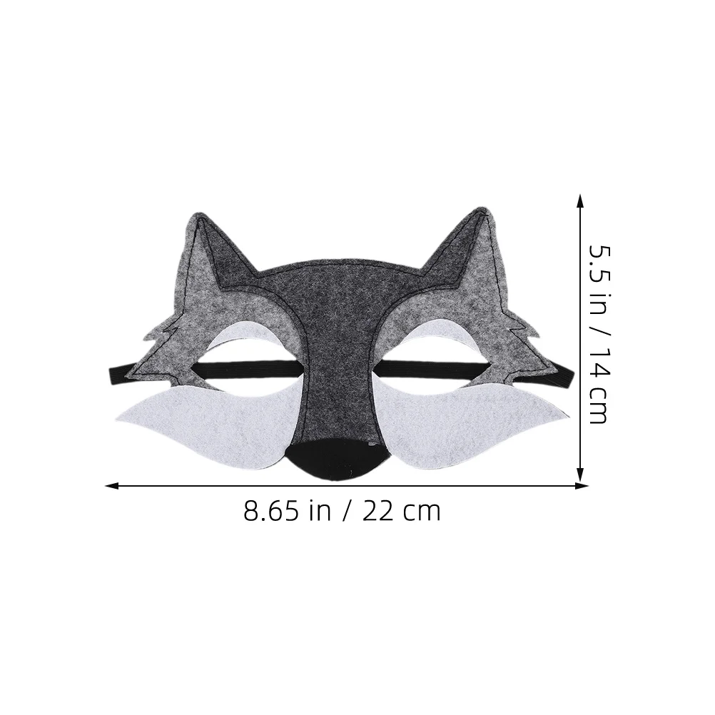 12 قطعة قناع نصف وجه على شكل ذئب الهالوين، أزياء تنكرية واقعية، إكسسوار للحفلات التنكرية، غطاء للحيوانات البرية #3