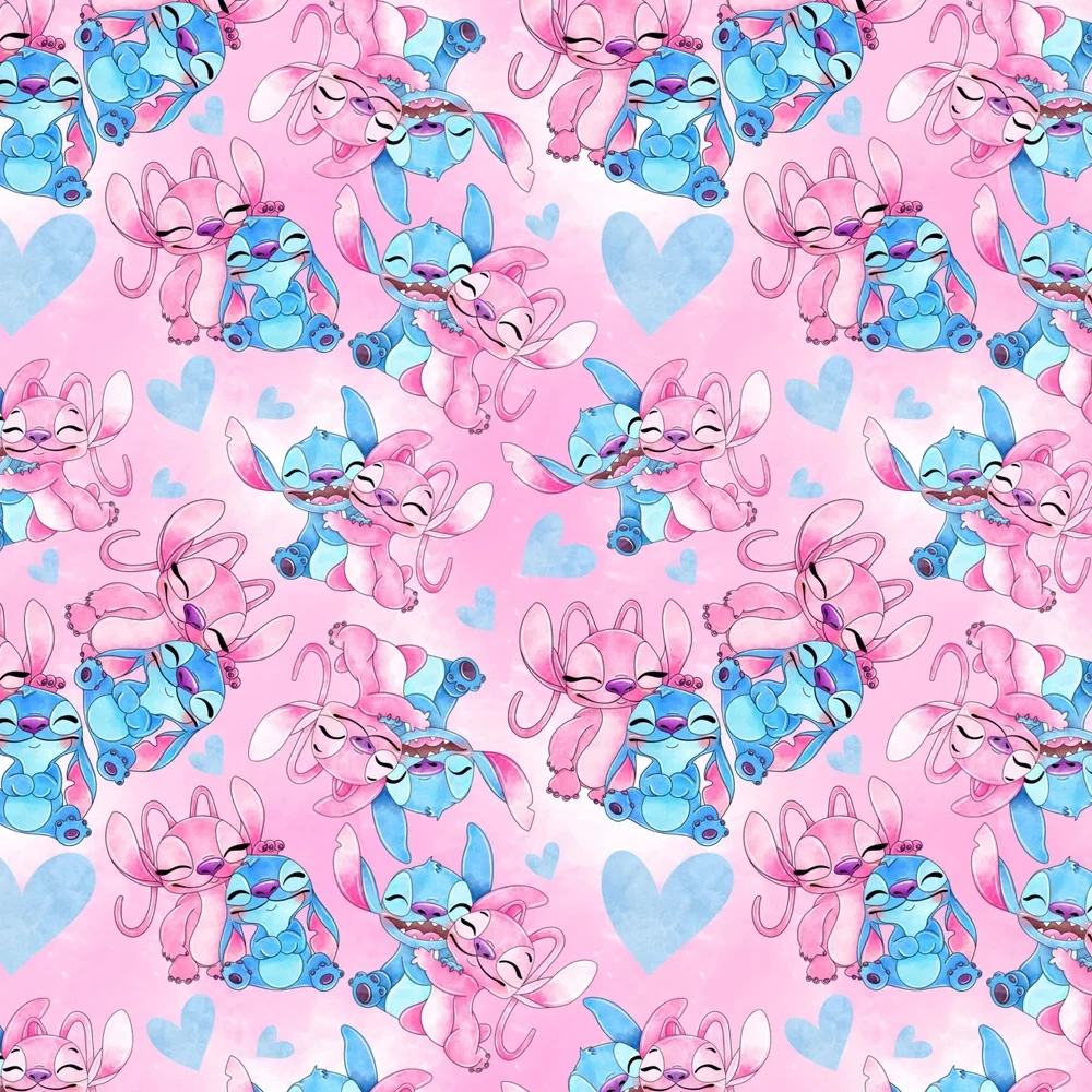 Disney Lilo i stich 20*33cm sztuczna skóra Roll arkusze tkaniny syntetyczne torby na kolczyki kokardka biżuteria portfel DIY rzemiosło