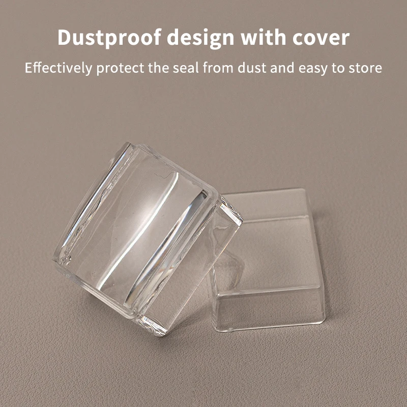 투명 직사각형 네일 아트 스탬퍼 스크레이퍼 포함 실리콘 헤드 전사 도구 빠른 클리어 젤리 프렌치 스탬핑 매니큐어