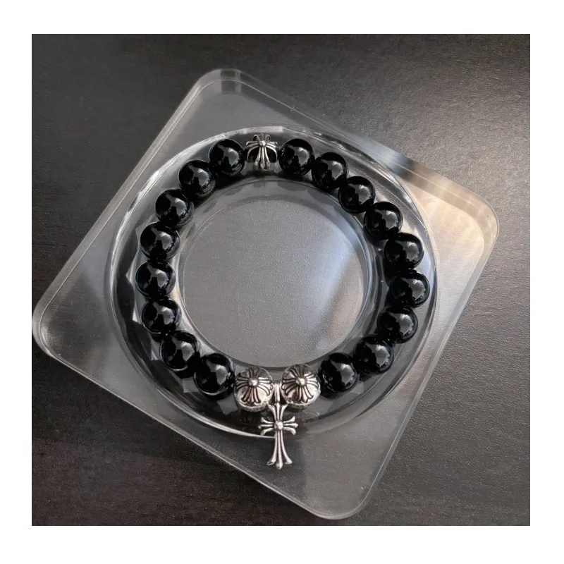 

Popular Trendy Personalized Fashion Versatile Hipster Cross Flower Silver Beads and Cross Accessories Men's and Women's Style Br