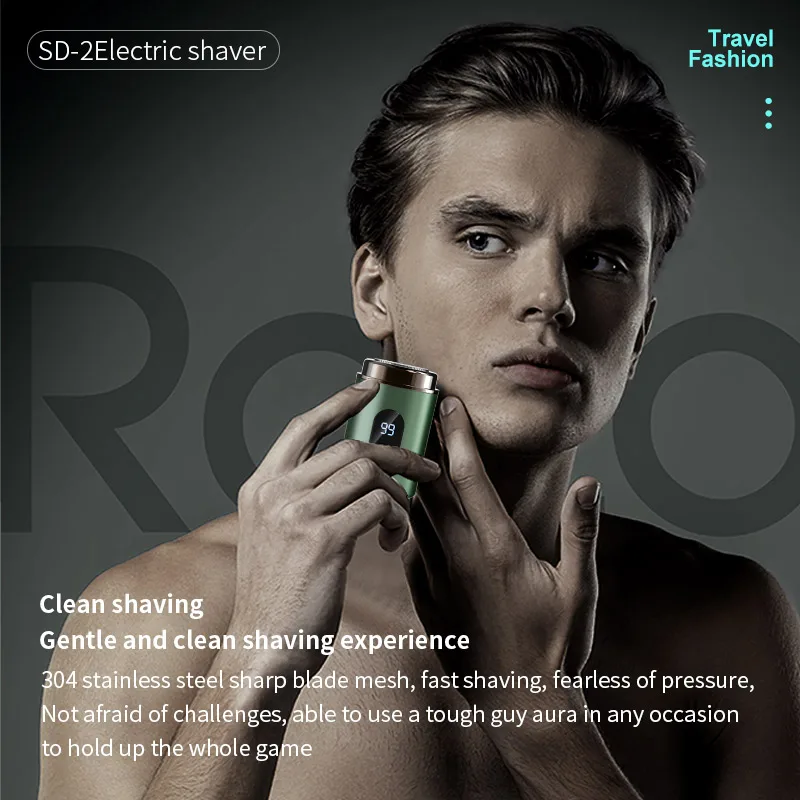 Electric mini shaver, ultra-clean, rechargeable, washable, portable, with packaging, for shaving beard, electric shaver