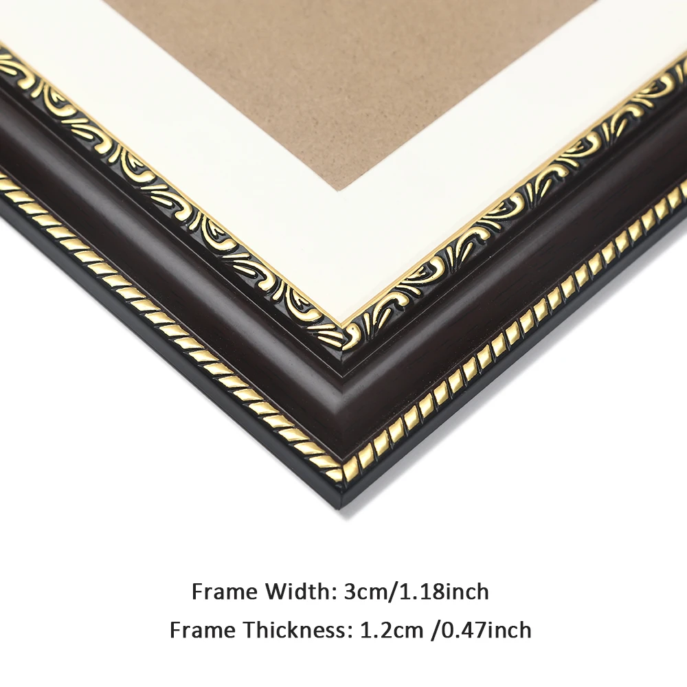 Decorative Retro Picture Frames for Living Room Black Color Vintage Style Photo Frame for Dining Room Decoration Home Wall Art