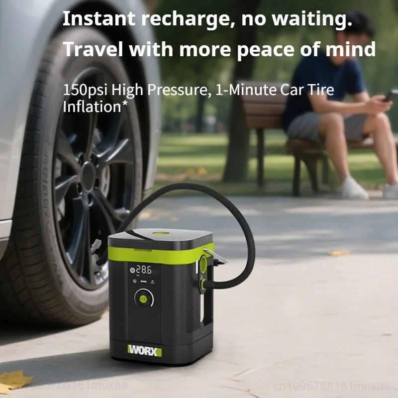 WORX WU096 Electric Inflatable Pump 150Psi Max 20V Multifunctional Wireless Air Compressor Inflate Air Pumps for Outdoor Camping