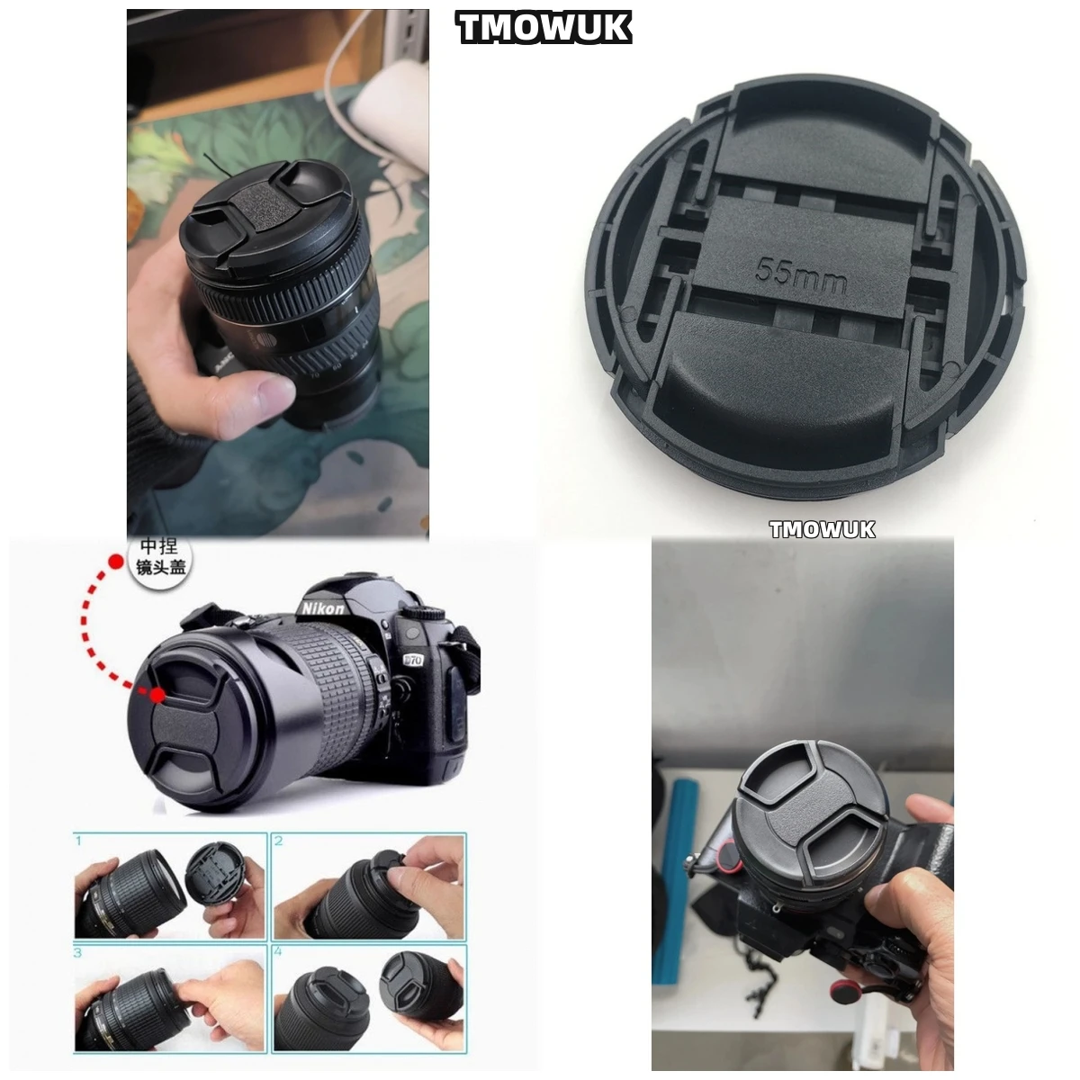 

For FUJIFILM X-S10 X-T60 X-Pro3 X-A10 X-H2S X-M1 X-E4 X-T5 X-T200 X-T10 Camera Lens Cap Protective Cover Center Pinch Snap-on 49
