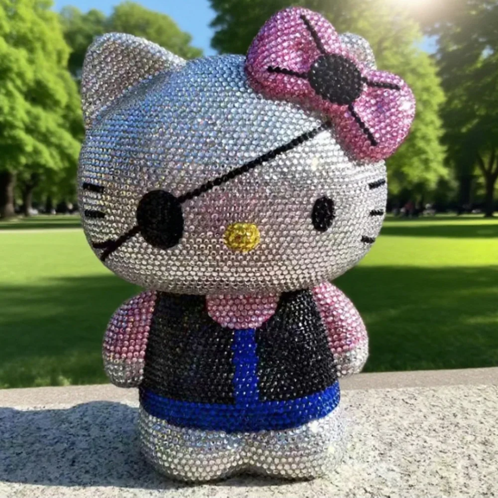 Desktop decora Hello kitty Handmade Coin Storage Box Rhinestones Crystal Bank Money Boxes Storage Kids Home Decor Money GiftGG55