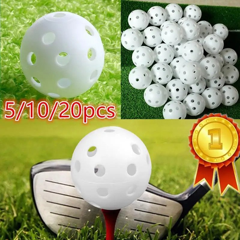 5/10/20Pcs Nice White Plastic PP Elastic Golf Practice Training Balls Training G8C1