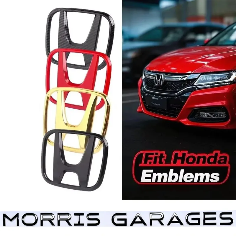 For Honda Civic Accord City XR-V CR-V STEPWGN Envix ODYSSEY VEZEL Fit Rear Trunk Badge ABS Car Front Hood Grille Emblems Sticker