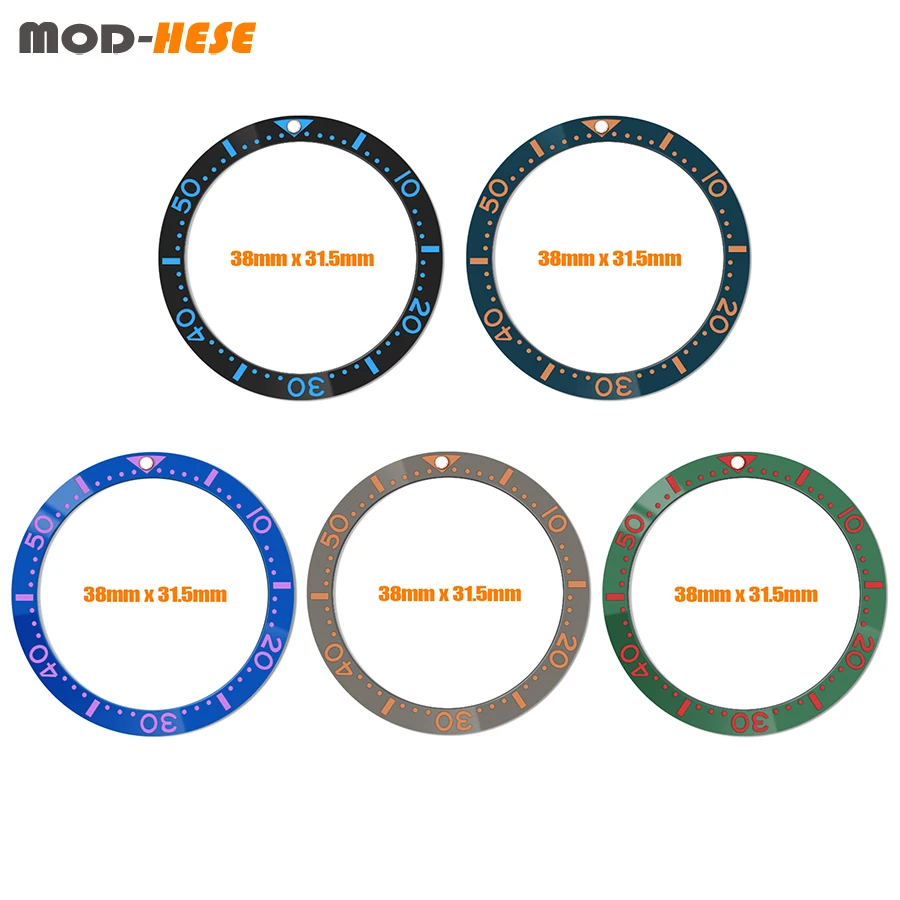 38mm Flat Ceramic Bezel Insert Fit For SKX007 SKX009 SRPD Watch Case NH35 NH36 Watch Case Bezel Insert Ring