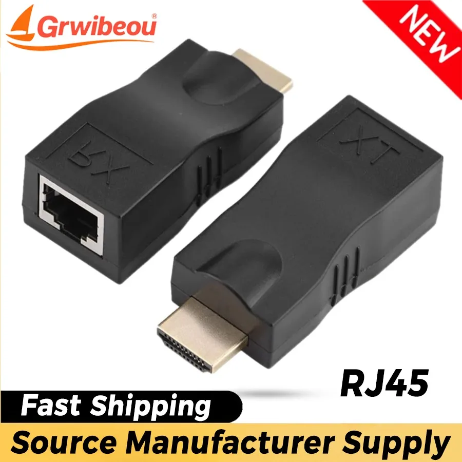 

1 Pair 4K HDMI-compatible Extender To RJ45 LAN Network Extension TX RX Cat5e CAT6 Ethernet Cable 30M for PS3 HDTV HDPC DVD STB