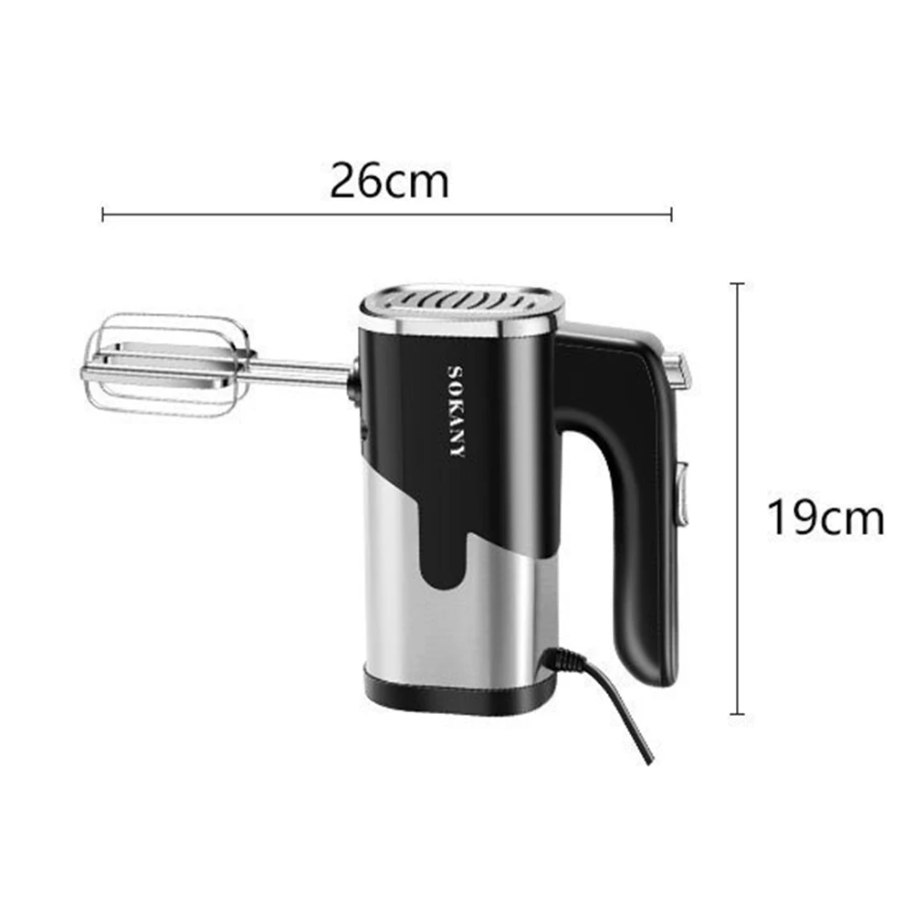 Handheld Electric Egg Beater 5-Speed Automatic Handheld Blenders Multifunctional Stainless Steel Dough Kneading Baking Tool