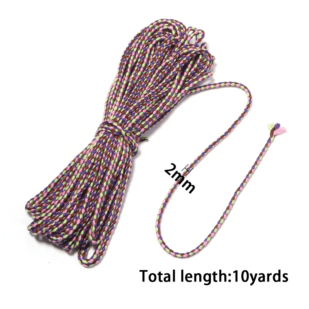 10 Yards or 1 Roll 2mm Parachute Cord Lanyard Solid Rope Outdoor Camping Survival Thread String Strap DIY Lanyard Making Suppies