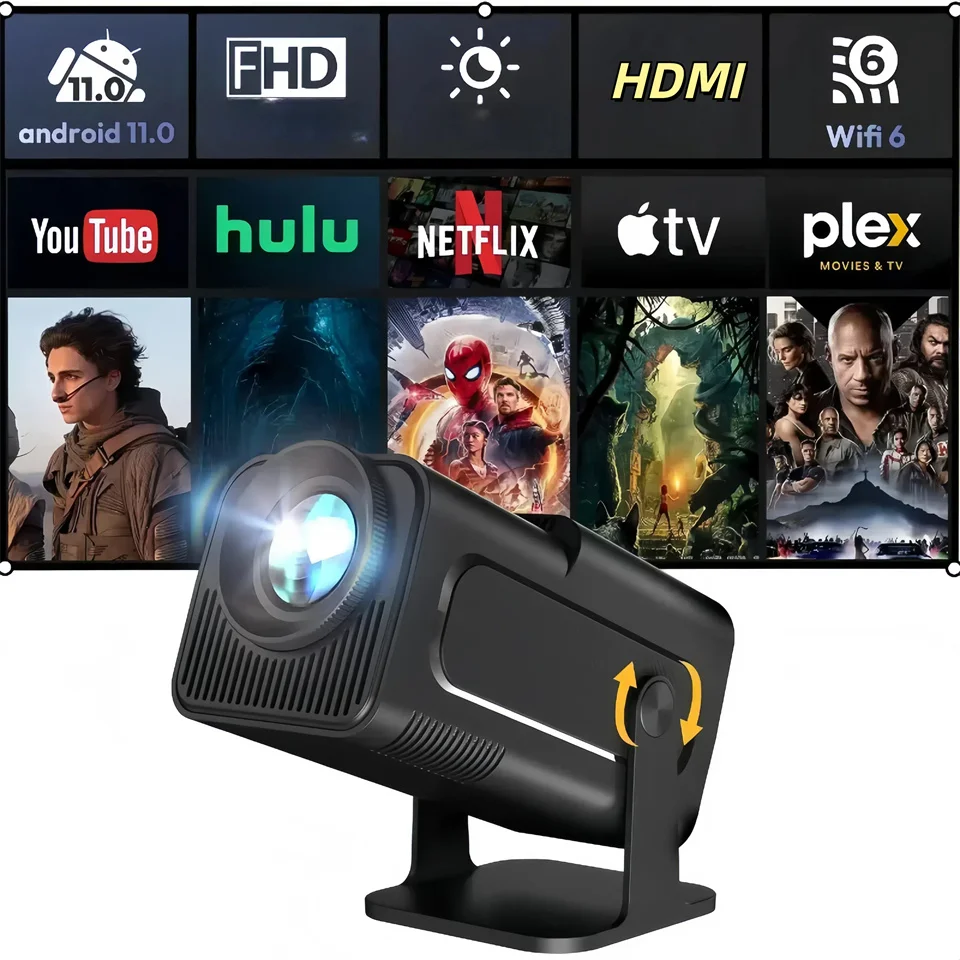 Nuevo Proyector KaiAqua HY320 Android 11 390ANSI HD 4K nativo 1080P Dual Wifi6 BT5.0 nivel de cine Proyector portátil HY300 actualizado