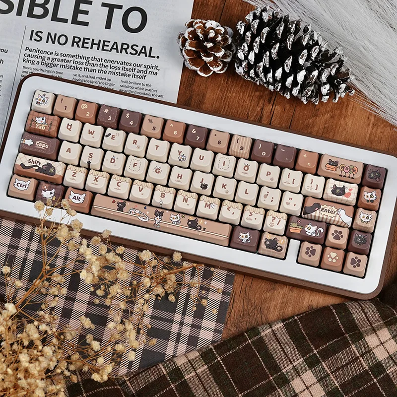

Minister cat cute cat cat head keycap PBT high value five-sided hot sublimation MAO suitable for girls mechanical keyboard