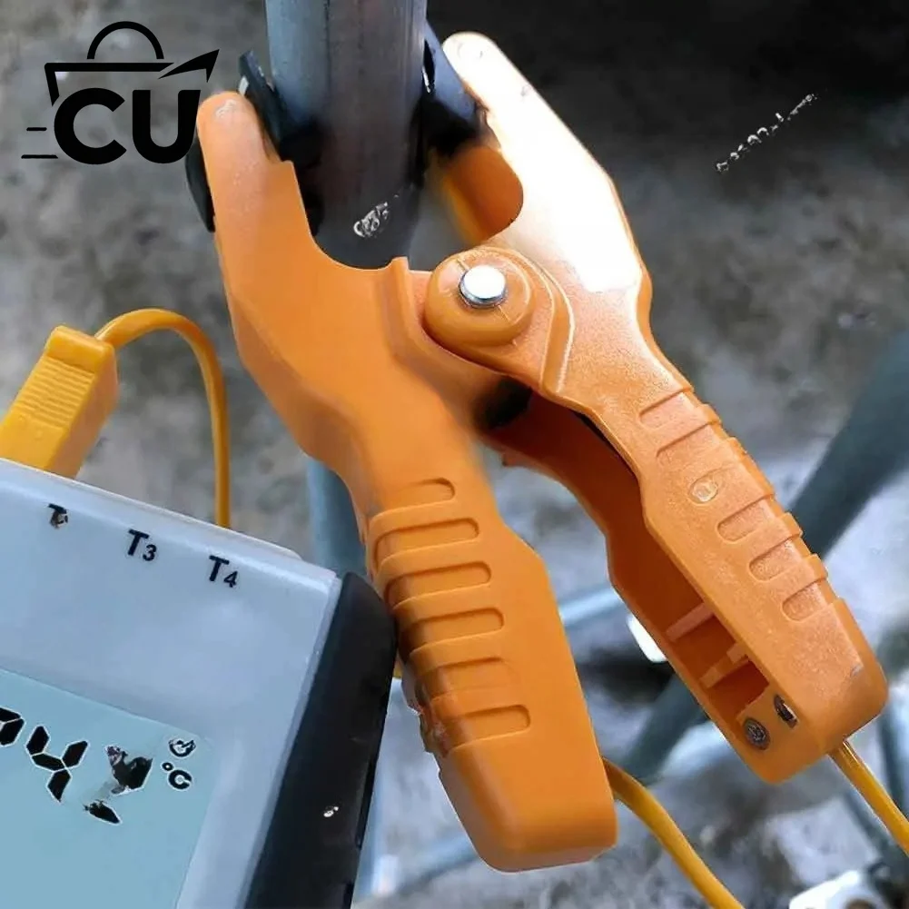 Digital K Type Thermocouple Thermometer(-50-1370°C) Dual Channel, 2 Thermometer Pipe Clamp and 2 Sensor Probes
