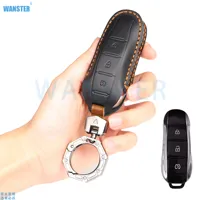 3 BOTTONS Leather Car Key Case Cover for DFSK Dongfeng Fengon 580 Sf5 Hev 2021 2022 Glory Ix7 Ix5 Seres 3 Accessories