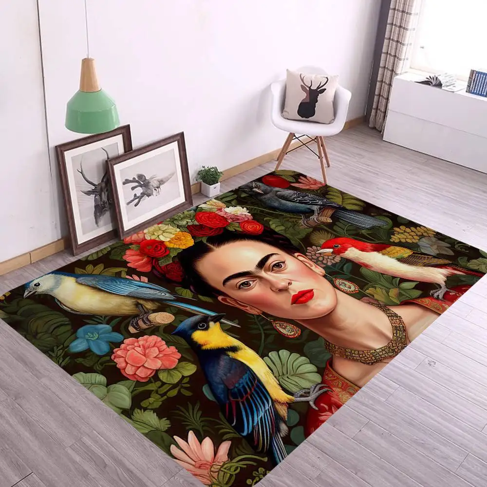Artista vintage f-frida k-khlo tapete de porta crianças quarto decoração varanda antiderrapante capacho sala de estar área