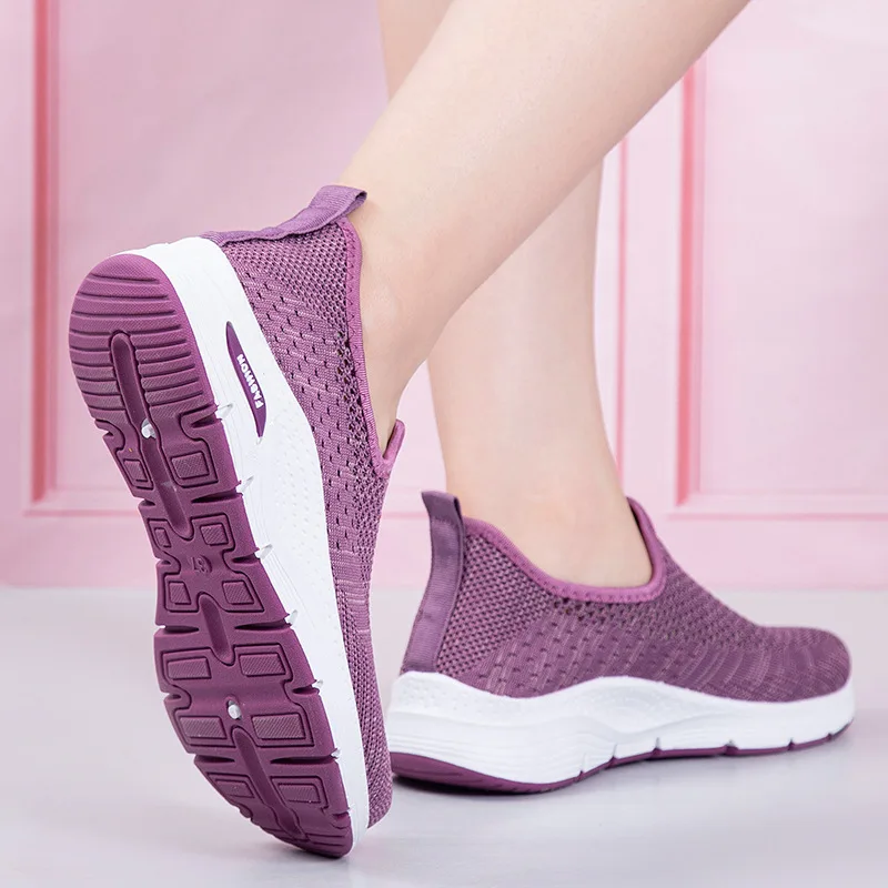 Summer Women Sneakers Breathable Mesh Shoe Female Footwear Soft Platform Shoes Woman Slip-ons Chunky Sneaker Flat Tenis Feminino