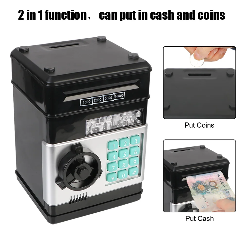 Code Key Lock Piggy Bank Child Gift Electronic Password Money Box Coins Cash Saving Money Box Counter Automatic Mini Safe