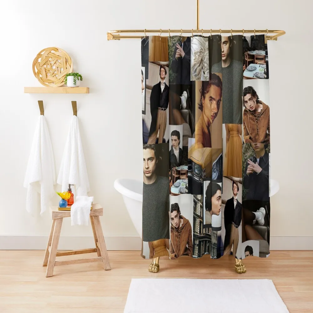 

Timothee Chalamet: Collage Shower Curtain Set For Bathroom Modern Accessory Bathrooms Curtain