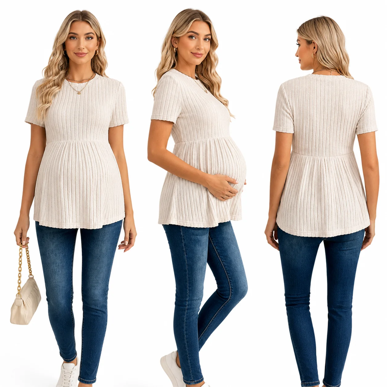妊婦服ニットtシャツマタニティ服妊婦半袖モノクロデイリーレジャーtシャツ