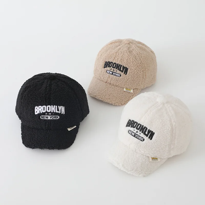 Korean Version Baby Hat Children Letters Versatile Duck Tongue Hat For Boy Girls Outdoor Thickened Warm Baseball Cap
