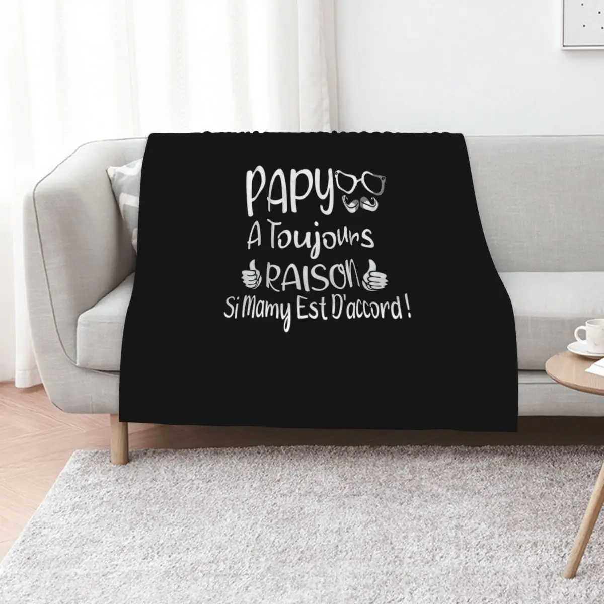 Papy A Toujours Raison Dr?le Grands-P?¨res Cadeau Throw Blanket Spring Fall Cozy Throw Blanket for Couch