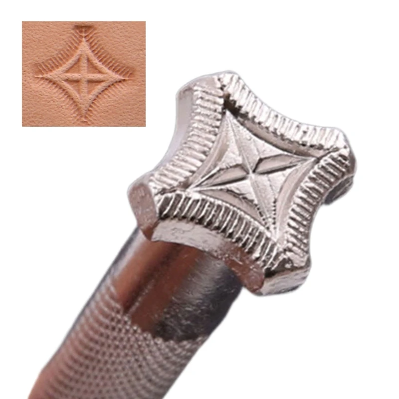 3XUF Lederprägewerkzeug, Metallstempelwerkzeug mit ergonomischem für DIY-Lederhandwerk, Arbeiten, Brieftasche, Gürtel – Detail 1