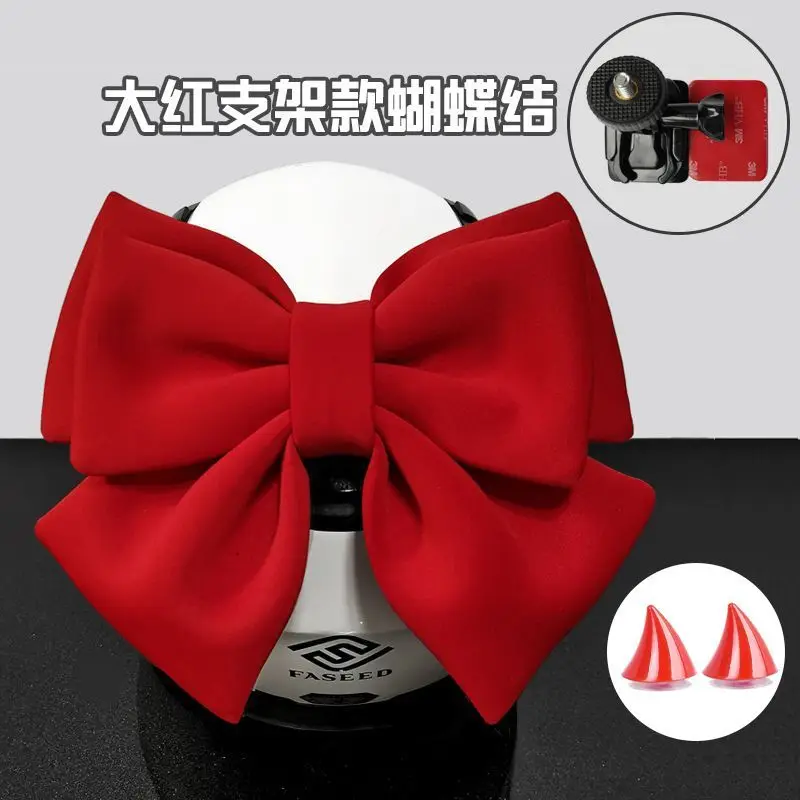 Bow Helmet Decoration, Colorful Bow Electric Vehicle Tail and Front Decoration Skiing, Roller Skating Cycling Helmet Accessories