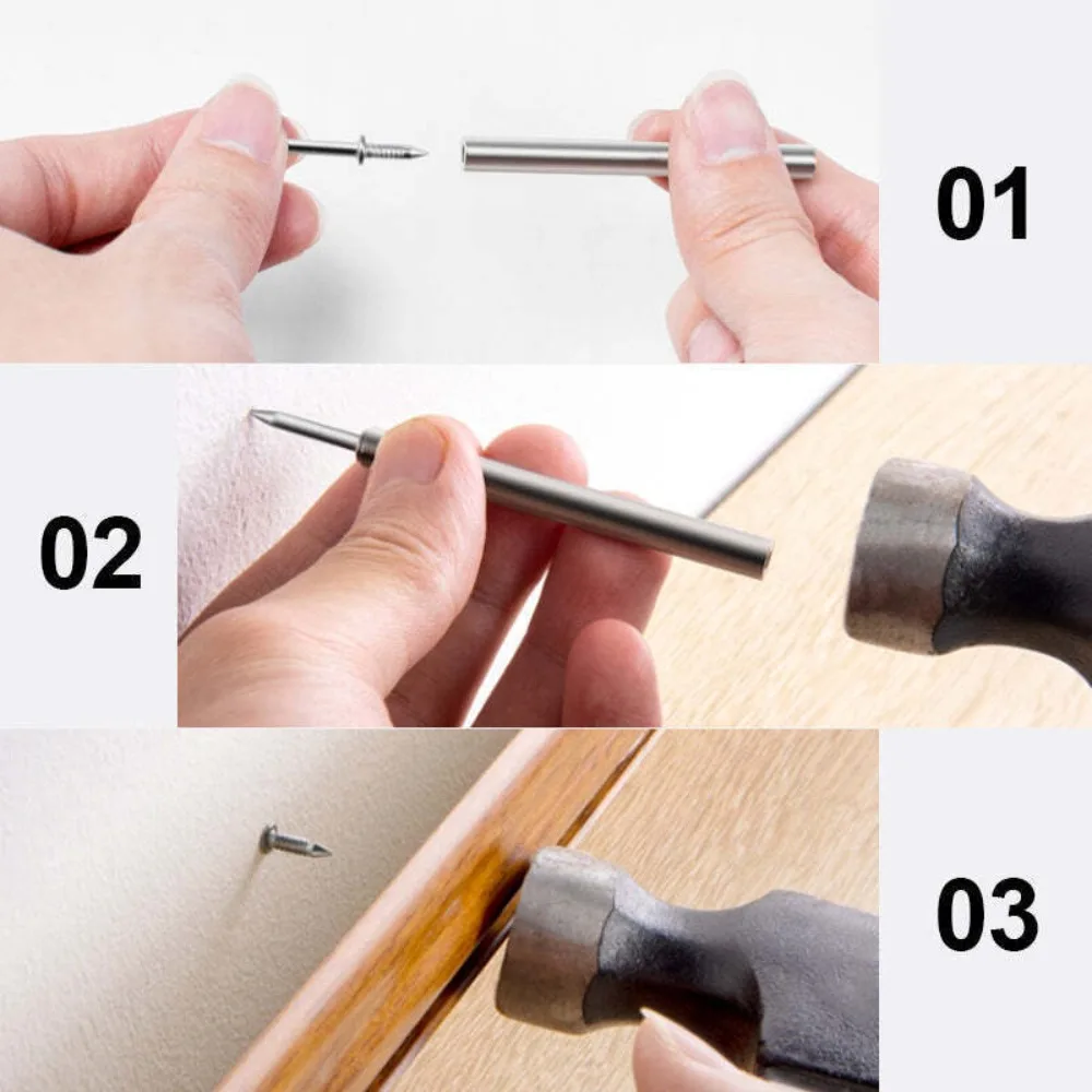 Double-HEAD รอบด้ายไม่มีรอยต่อเล็บไม่มีเครื่องหมายสาย Baseboard สนิมรอบสกรูเกลียวความแข็งแรงสูง