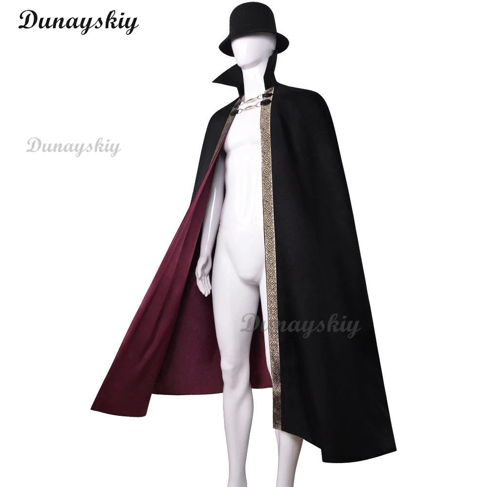 Halloween Vampire Costume Adult Dracula Devil Witch Cosplay Cape Medeival Gothic Steampunk Death Cloak Metal Chain Customized