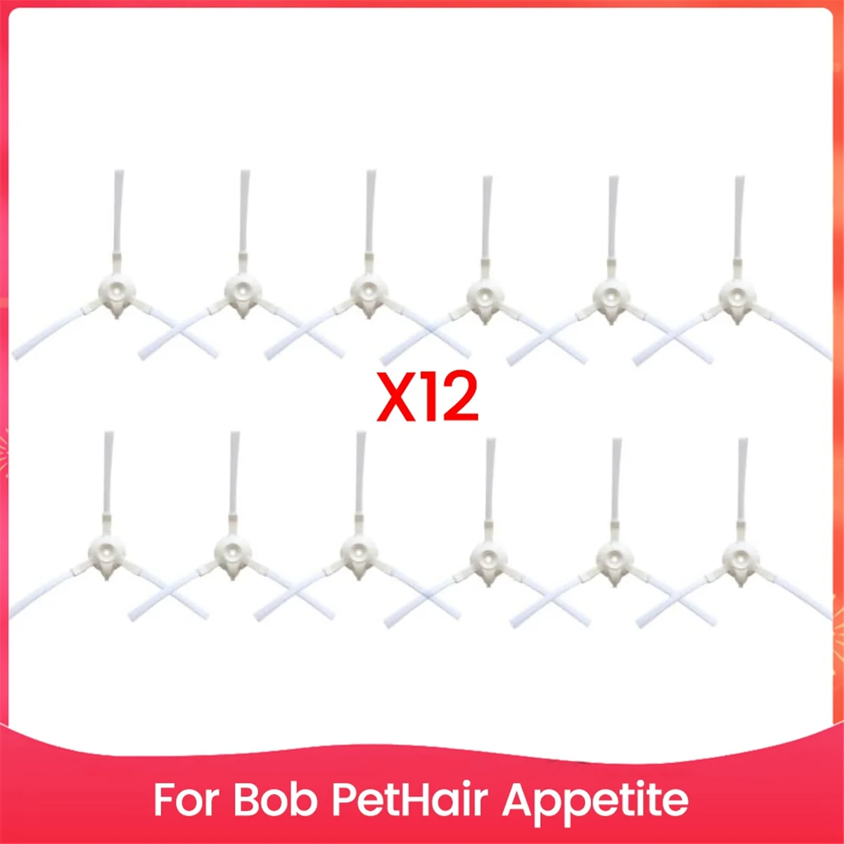 BFYLE 12 spazzole laterali di ricambio per BObsweep per aspirapolvere robot Bob PetHair Appetite, accessori spazzole per spazzare i bordi