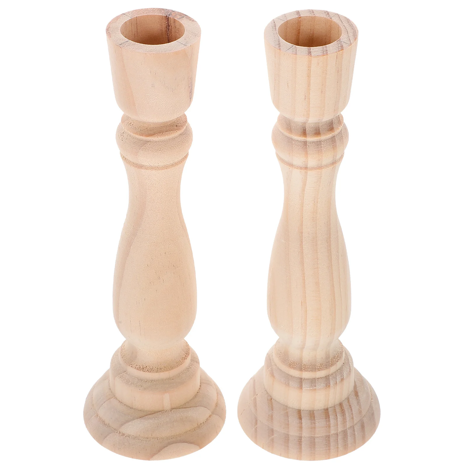 

2Pcs Wooden Holder Vintage Rustic Pillar Desktop Tealight Stand Home Decor Centerpiece Wooden Holder